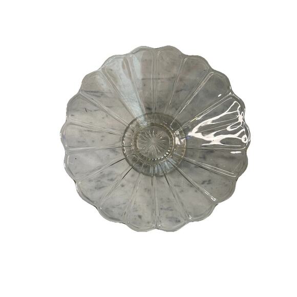 Vintage Colonial Style Paneled Glass Footed Serving Dish Bowl Imperial Glass ? - Picture 4 of 12